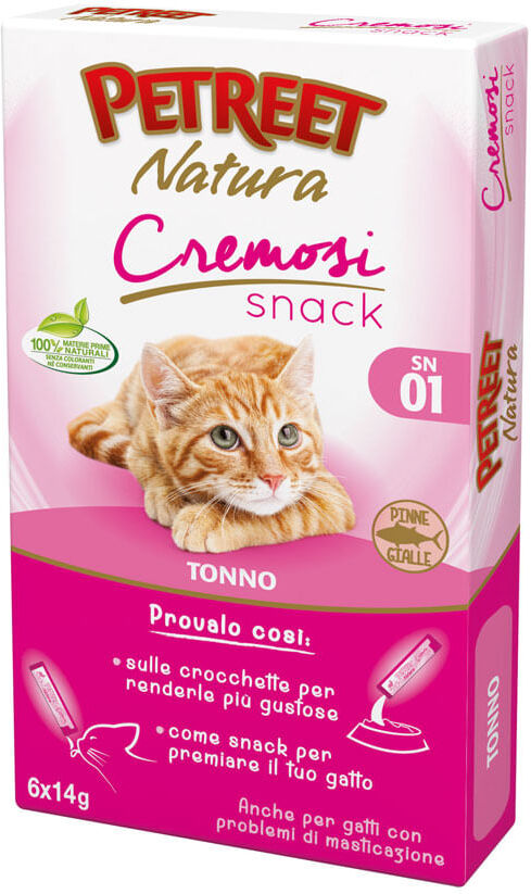 Petreet Gatto Snack Cremosi con Tonno 6x14G