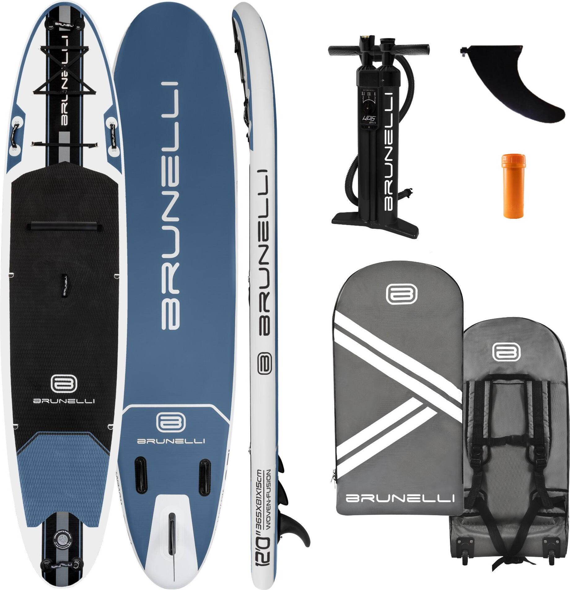 BRUNELLI 12.0 Woven X Fusion Double Layer iSUP Board Stand Up Paddle 365cm blau
