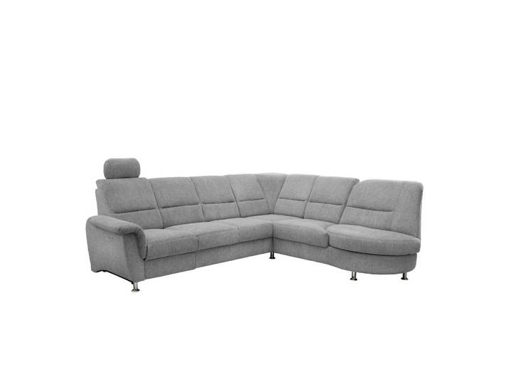 Ecksofa mit Relaxfunktion Parole Silberfarben Chenille