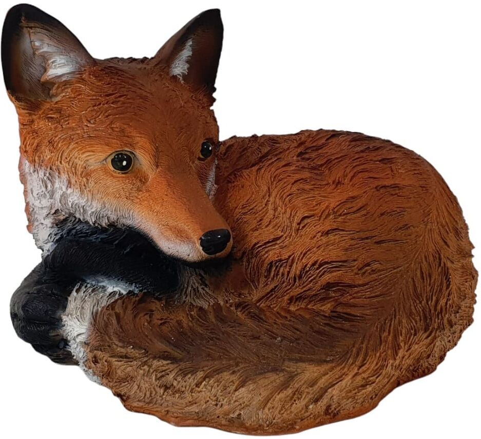 FD Dekofigur Fuchs liegend 27 x 24 x 20 cm orange schwarz