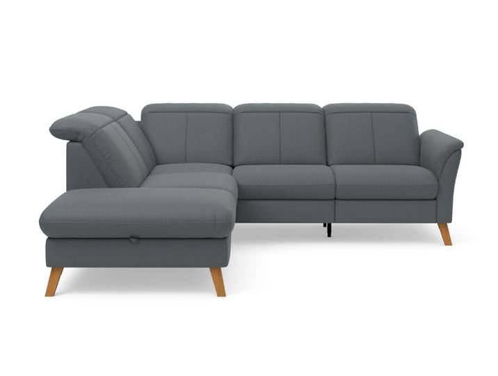 Ecksofa, Dunkelgrau, 250x220 cm, Microfaser, TV-Funktion & Bettkasten, Modern, SIT & MORE