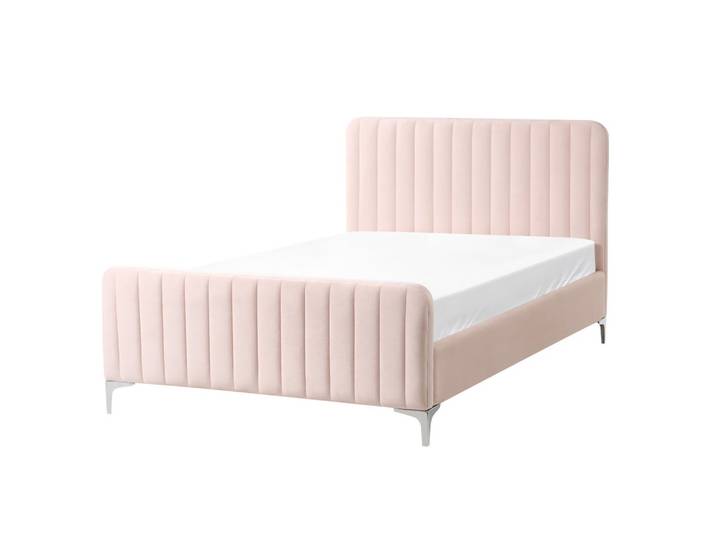 BETT mit Lattenrost 120/200 cm Pastellrosa Lunan