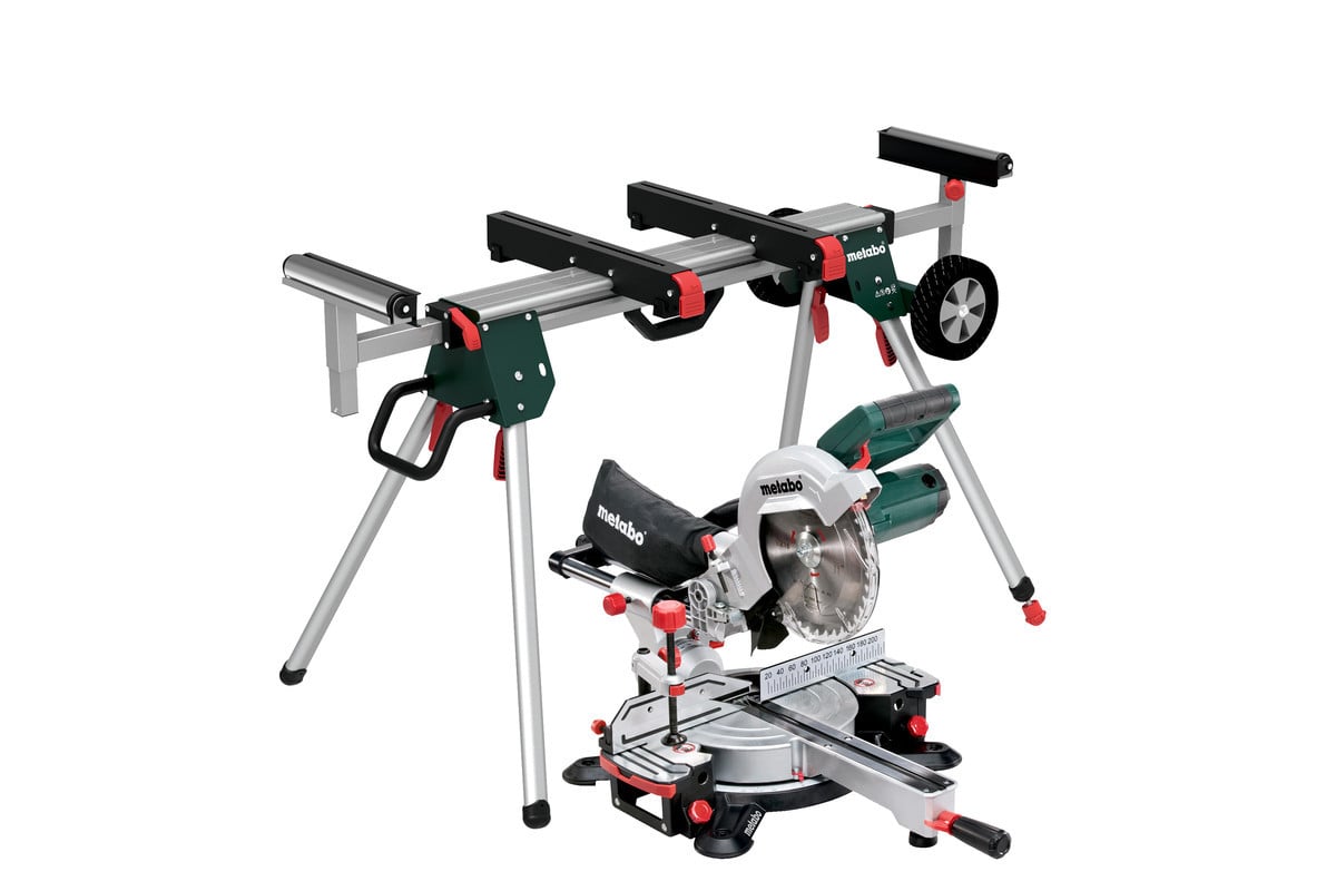 Metabo verstekzaag KGS 216 M set met machineondersteuning KSU 251