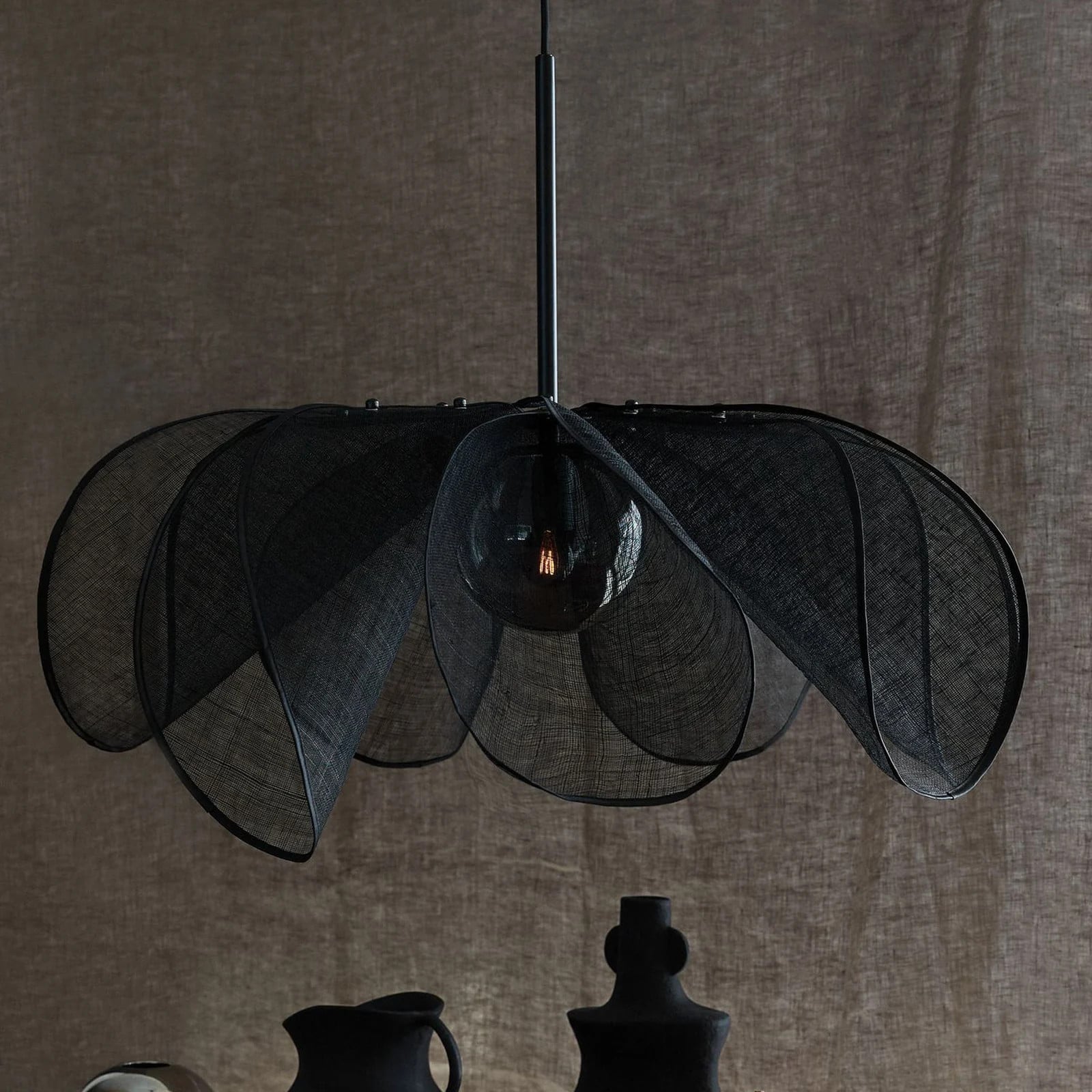 Markslöjd Styrka hanglamp, zwart/rookkleurig, Ø 75 cm
