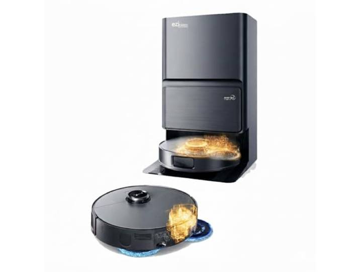 EZICLEAN Robot aspirateur Laveur LIDAR connecté PureFlow Max Base de vidage