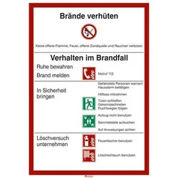 Sicherheitsaushang "Brandschutzordnung" nach ISO 7010, Kunststoff, 210x300 mm