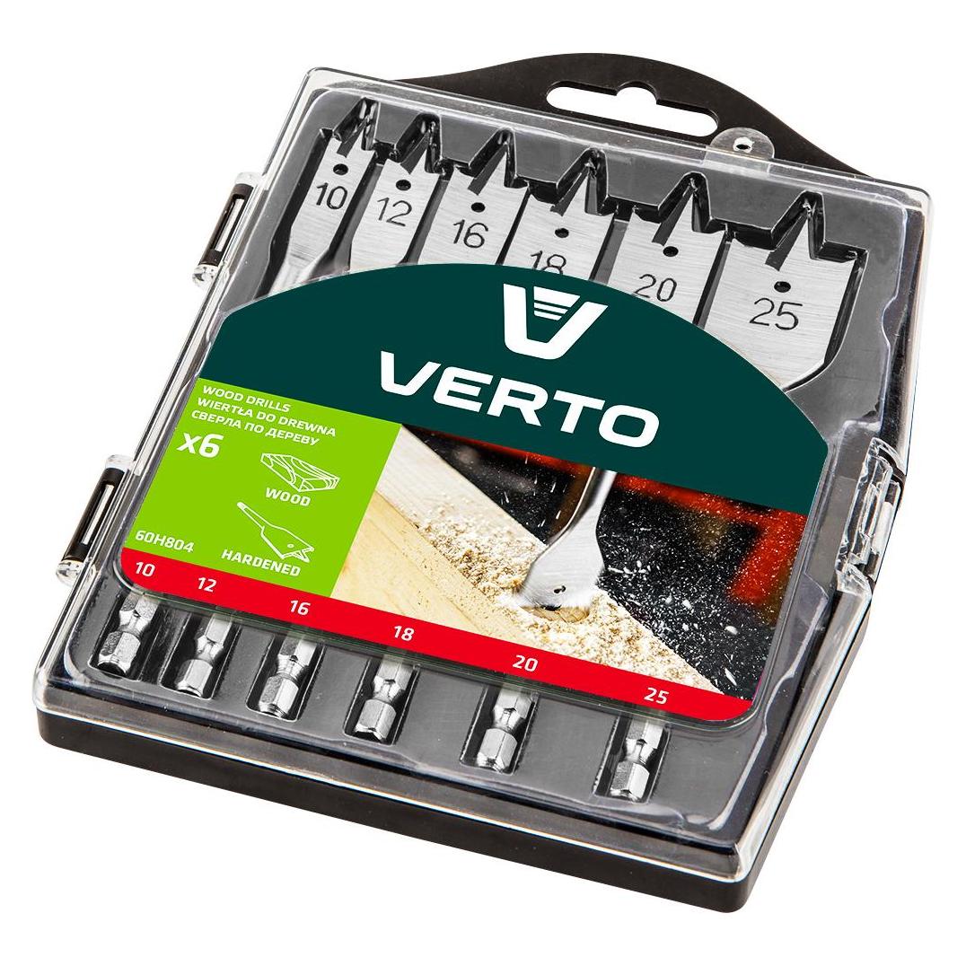 Verto Drill Wood Drills (Spade Wood Drills, 10,12,16,18,20,25mm, set of 6) (10, 12, 16, 18, 20, 25 mm) (60H804)