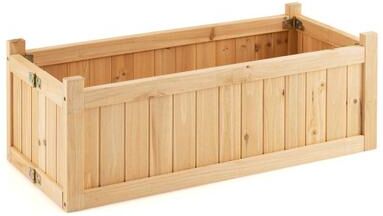 Costway Folding Wooden Raised Garden Bed with Removable Bottom for Herbs Fruits Flowers