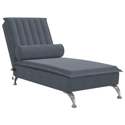 Décoshop26 - Chaiselongue für Indoor-Massagen mit dunkelgrauem Samtkissen DEC026151 DEC026151