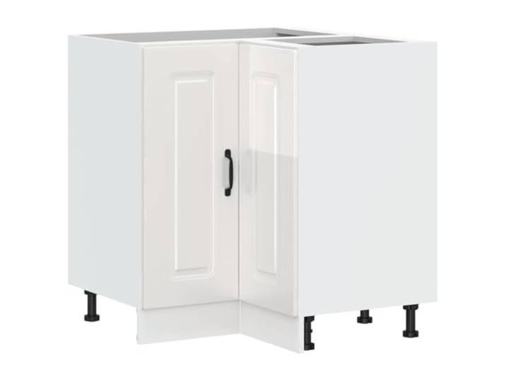 fsahslih Küchen-Eckunterschrank Kalmar Hochglanz-Weiß 75,5x75,5x81,5 cm Stauraumwunder für die Küche: Mit höhenverstellbaren Füßen und glatter Oberfläche für eine einfache Pflege im Alltag.