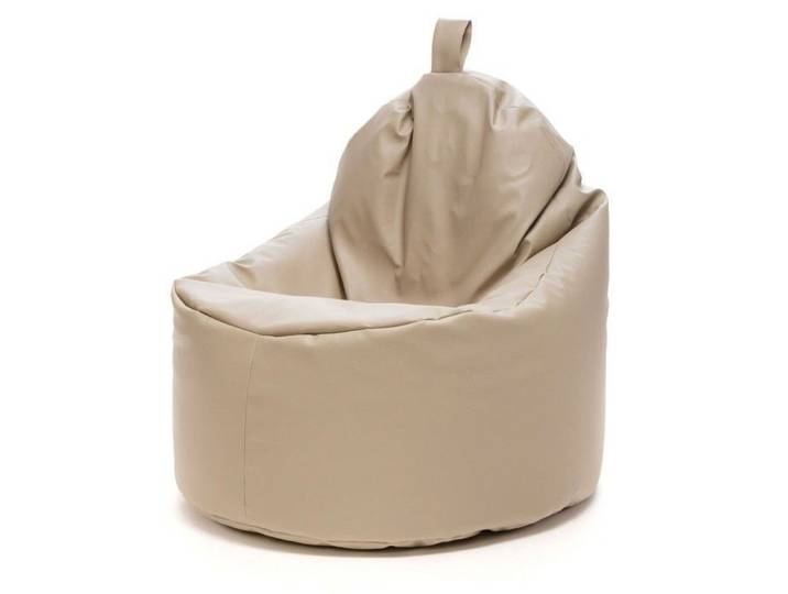 Fauteuil Pouf YOKO Cuir ecologique E17 Cappucino