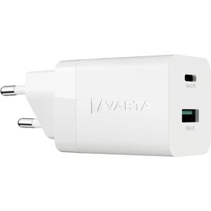 Varta USB-Ladegerät Speed Charger, 57955, 38 Watt, 1x USB-C und 1x USB-A, 2 Ports, Schnellladegerät