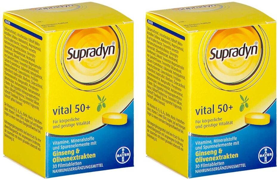 Supradyn vital 50+ mit Ginseng & Olivenextrakten, Filmtabletten 2x30stk