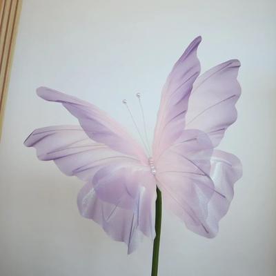 Uplift Treasures 50cm 3D Simulation Butterfly Large Hanging Gauze Decoration For Weddings, Festivals & Outdoor Displays purple 3