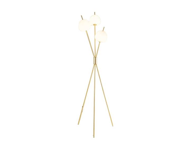 Lampadaire en verre laiton et blanc 157 cm