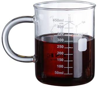 Fusion Finds 2022 Graduated Borosilicate Glass Caffeine Beaker Mug With Handle: New Arrival 301 400ml