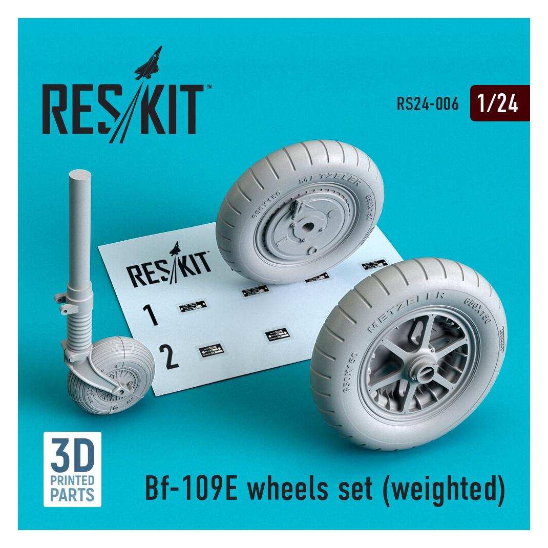 ResKit Bf-109E wheels set (weighted) (RS24-0006)