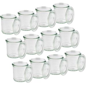 APS Einmachglas Weck-Glas, mit Glasdeckel, 140 ml, zum Einkochen, 12 Stück