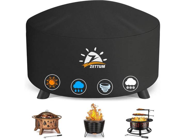 Feuerschalen Abdeckung 91 cm Wasserdicht Heavy Duty, Schwarz, Kunststoff, 91.4x50.8x91.4 cm, Grills, Grillzubehör