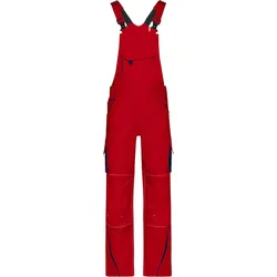 James & Nicholson Unisex Workwear Latzhose Color JN848 red/navy (42)