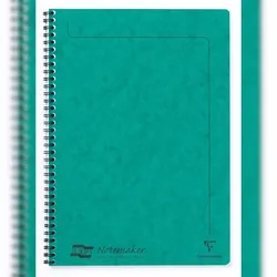 Clairefontaine 10x Europa Notemaker, Doppelspiralheft A4, 60 Blatt liniert abtrennbar - Grün 4863Z