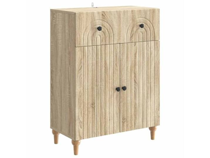 TEKGHUT Sideboard Sonoma-Eiche 66 x 34,5 x 90 cm Holzwerkstoff Schrank für Küche Esszimmer Wohnzimmer, 90°-Pendeltüren, Regale Holzwerkstoff, pflegeleicht