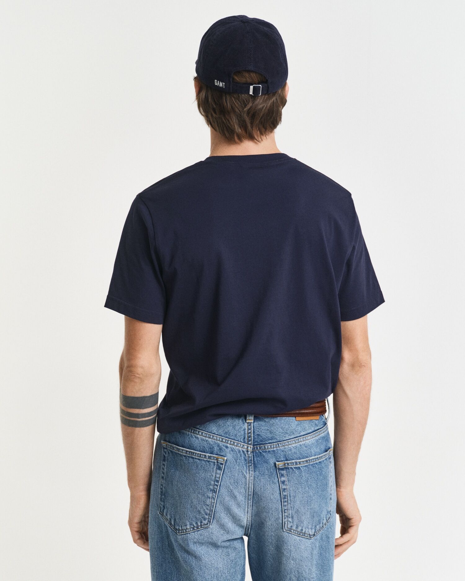 T-Shirt GANT "REG ARCHIVE SHIELD EMB SS T-SHIRT", Herren, Gr. XXL, blau (evening blau), Obermaterial: 100% Baumwolle, unifarben, regular fit hüftlang, Rundhals, abgesteppte Kante, Shirts T-Shirt, von dem Archiv aus den 1980er-Jahren inspiriert evening bla