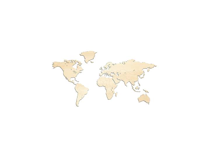 Design Wandobjekt „Wooden World Map“ Natural 216 x 108 cm Wooden Amsterdam