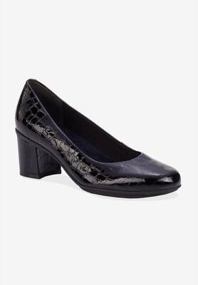 Women's Paula Pump by Ros Hommerson in Black Patent Croc (Size 9 1/2 N)