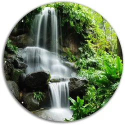 Wallario Gartenposter ca. 80 x 120 cm Sturzbach im Grünen