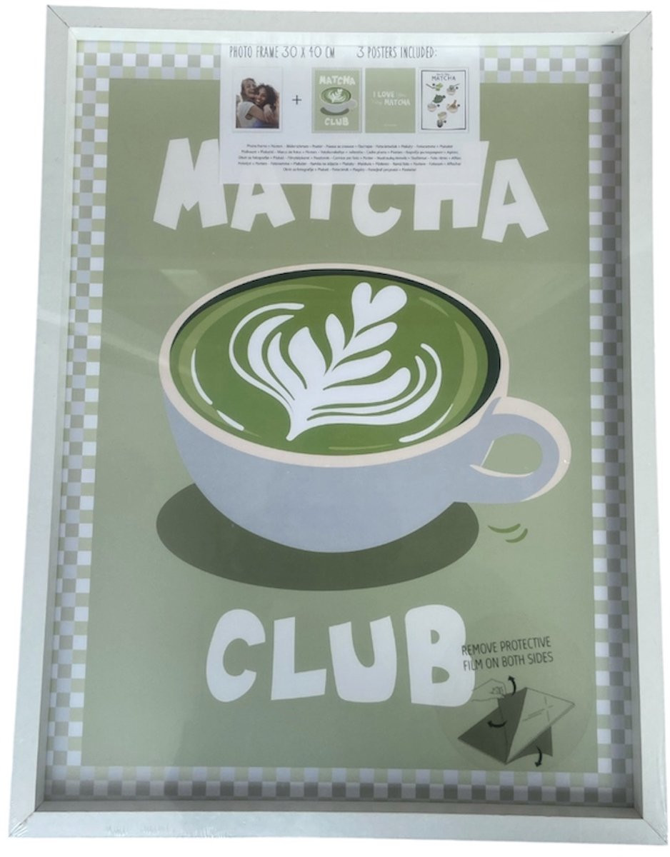 Matcha Club Poster met Wit Frame - 30 x 40 cm