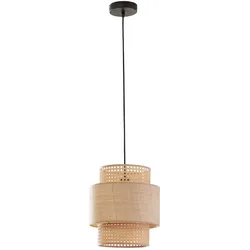 Lux.Pro, Pendelleuchte, Hängeleuchte Biggar Rattanoptik/Flechtmuster (E27)
