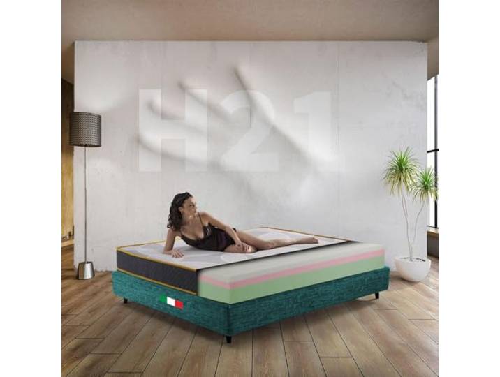 Comfy Line Memory-Matratze für Einzelbett, 95 x 190 cm, Zonen-Matratze 21 cm, orthopädische Matratze mit 3 Schichten, antiallergische Matratze, hergestellt in Italien, Modell Equilibrium