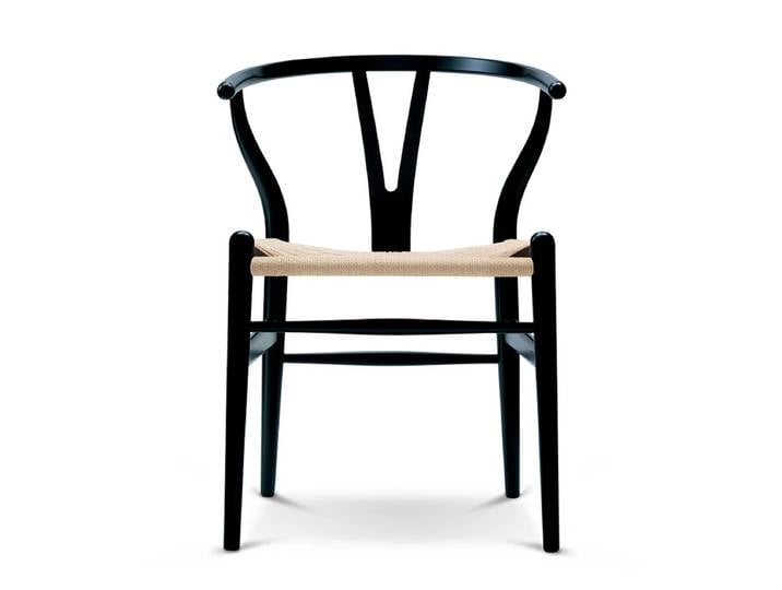 Carl Hansen - CH24 Wishbone Chair, Buche schwarz / Naturgeflecht