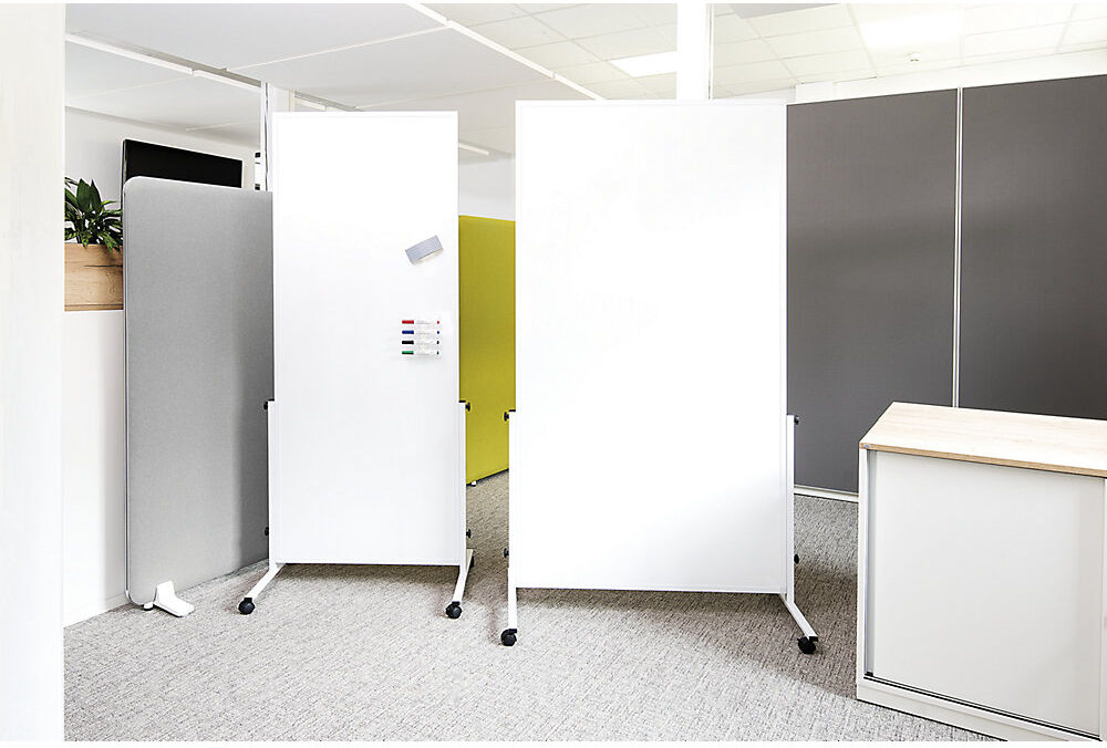 Whiteboard MAUL®solid easy2move, mobil, HxT 1965 x 640 mm, weiß, Tafel-HxB 1800 x 1000 mm MAUL