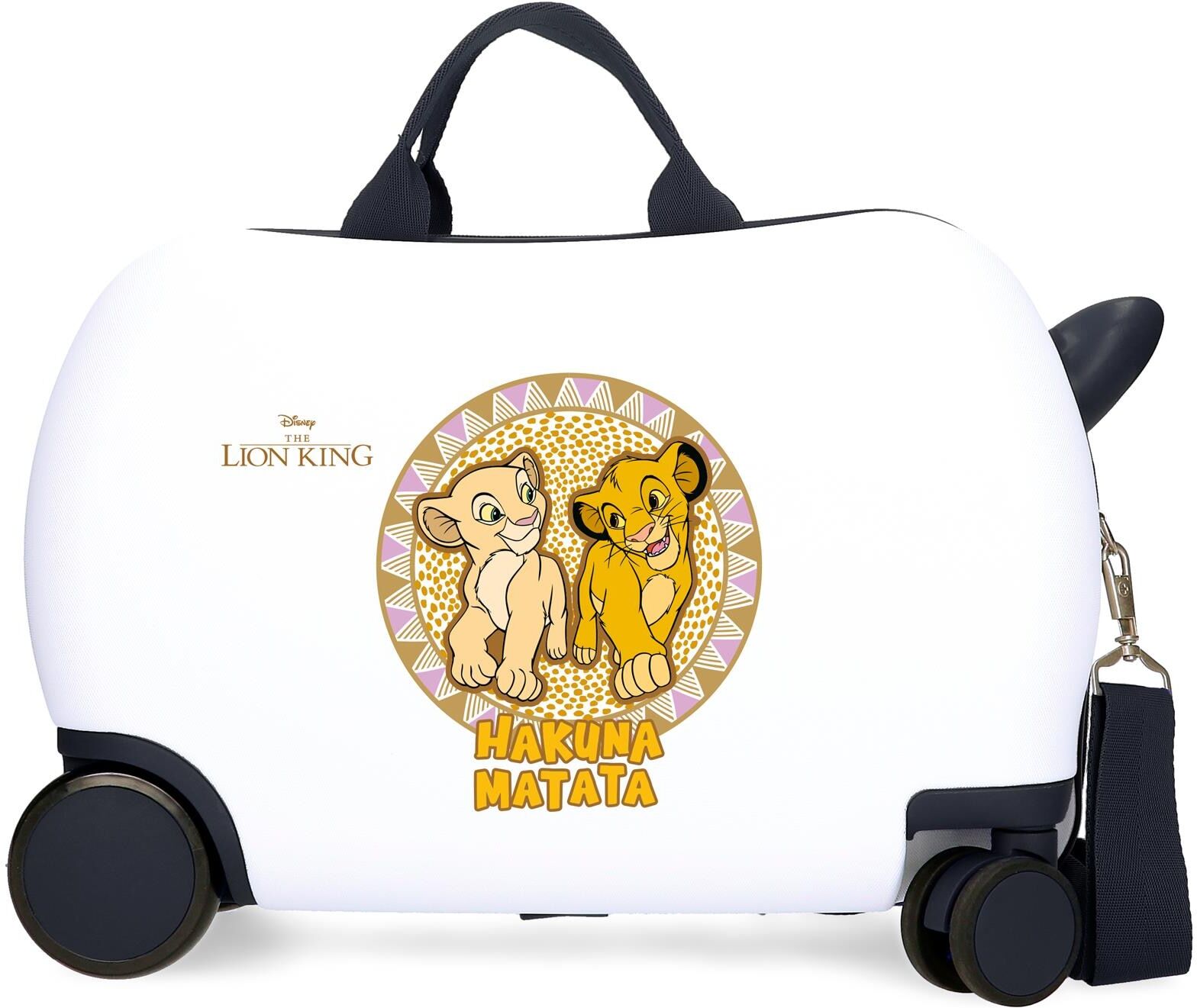 Disney Maleta infantil 2 ruedas multidireccionales simba and nala con capacidad de 24l. Blanco