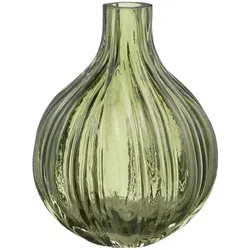 HOME STORY Vase   , grün , Glas , Maße (cm): H: 14  Ø: 12