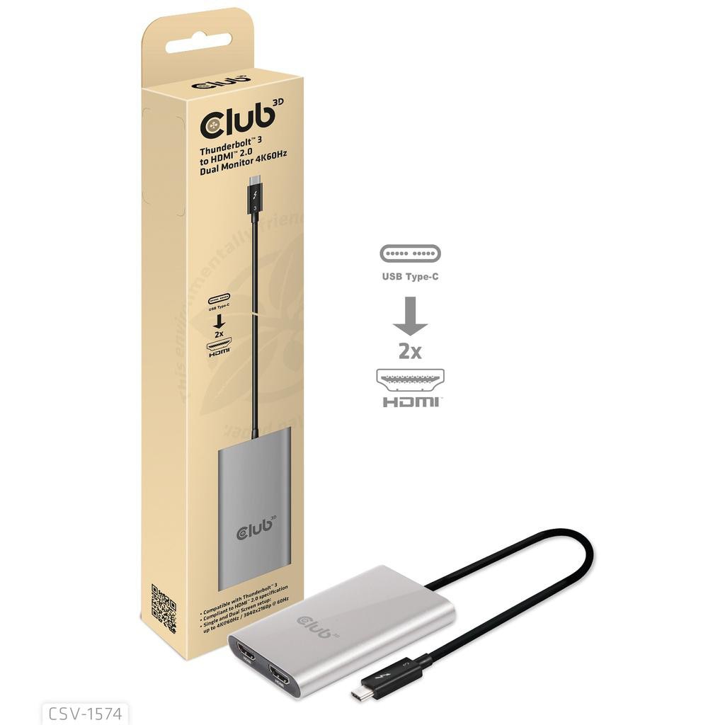 Club3D Club 3D CAC-1589 USB-C® Active Optical Kabel A/V Unidirectional M/M 20 m