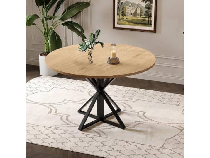 IDEALHOUSE Round Dining Table for 4-8 People, Runder Esstisch 120 cm Für 4–6 Personen, ideal für Küche, Esszimmer oder Wohnzimmer
