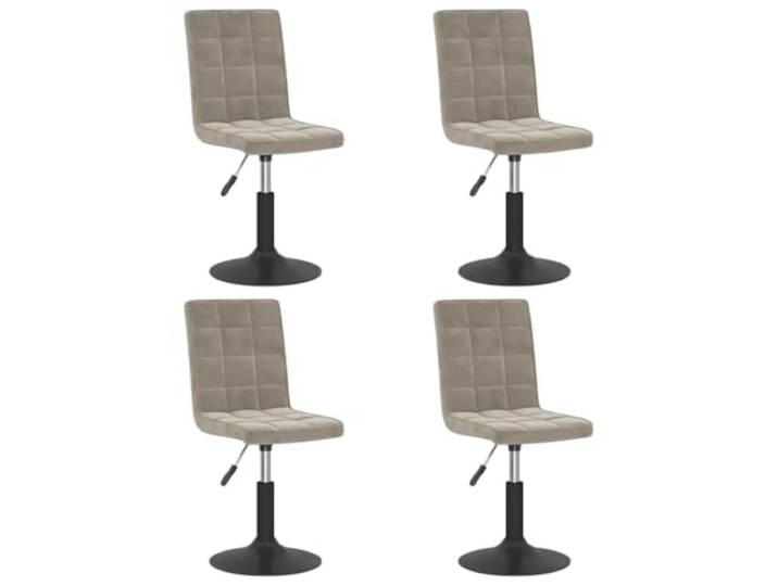 KGHERMDF Esszimmerstühle 4 STK. Drehbar Hellgrau Samt Höhenverstellbar, 360 Grad Drehung, Stahlgestell, Robust, Modernes Design
