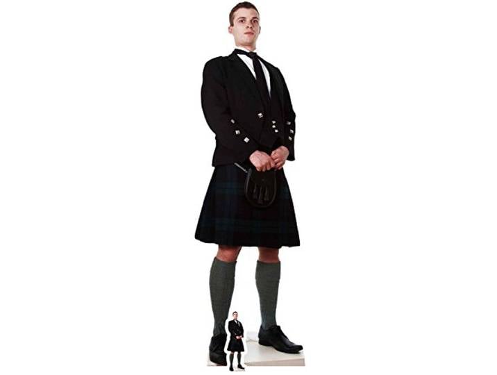 Star Cutouts Ltd Scottish Man in Kilt Lifesize Carton découpé avec Mini découpe en Carton\, Carton\, Multicolore\, 183 x 55 x 183 cm