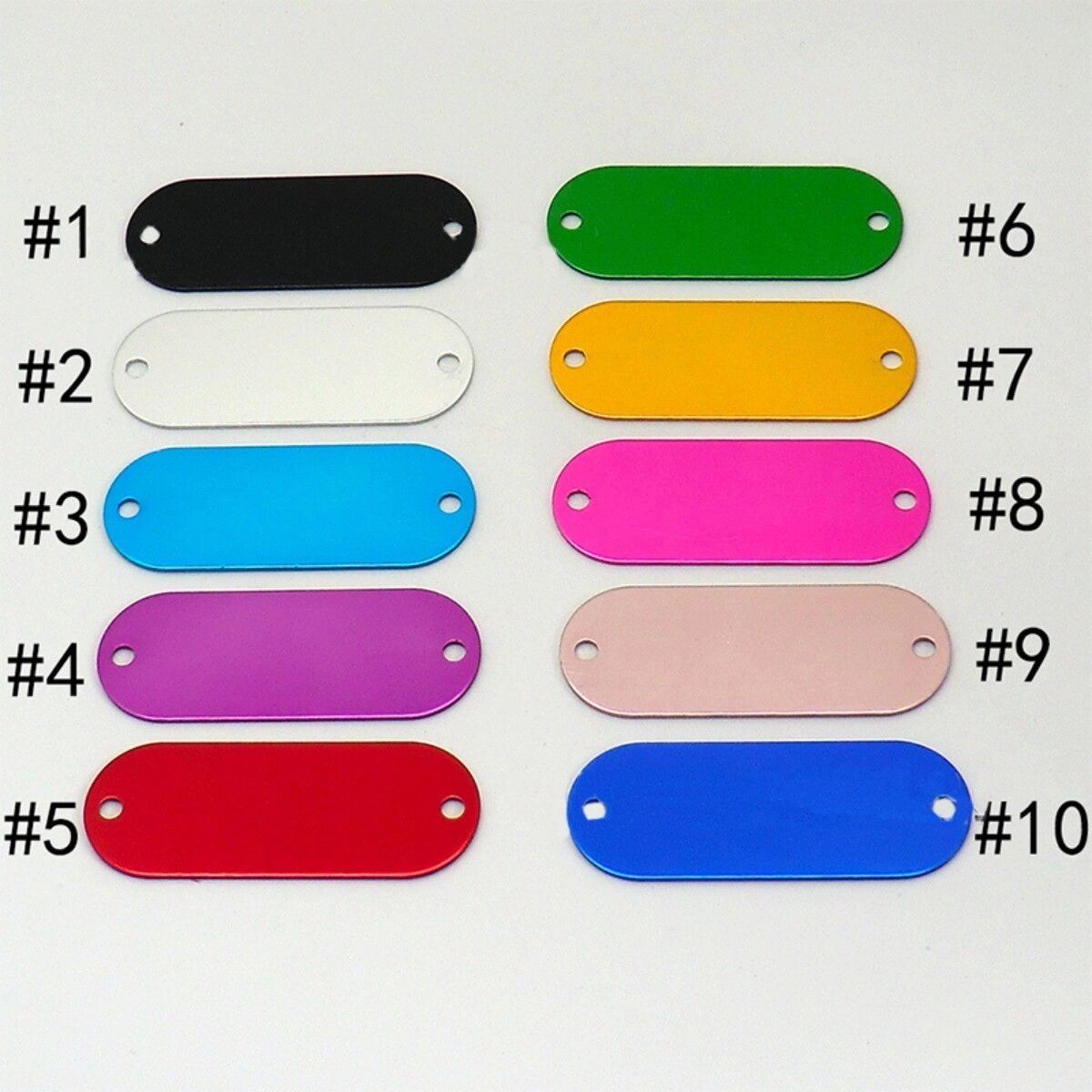 INF Lot de 10 Plaques Aluminium à Deux Trous - À Graver au Laser pour ID d'Animaux et Porte-clés Personnalisés