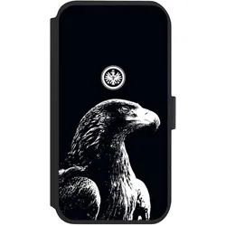 Nivocase Klapphülle für Apple iPhone 11 Handyhülle aus Kunst Leder NIVOflip schwarz Eintracht Frankfurt (Apple iPhone 11), Smartphone Hülle, Schwarz