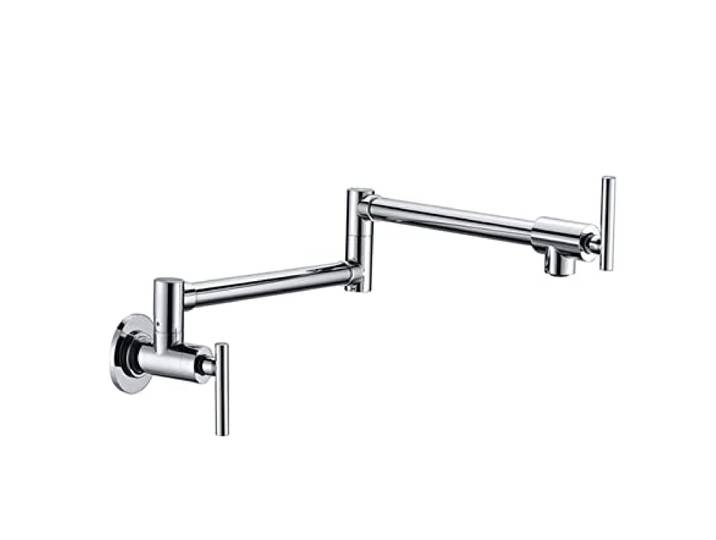 Küchenarmatur, Einfüllhahn Faltbarer Küchenarmatur Single Cold Sink Tap Drehen Klappauslauf Chrom Messing Kran zur Wandmontage(1 UK)