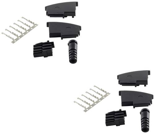 Shiverpeaks BASIC-S 2x Telefon TAE F-Stecker, unmontiert, Bausatz Stecker, gewinkelt Schwarz Inhalt: 2St.