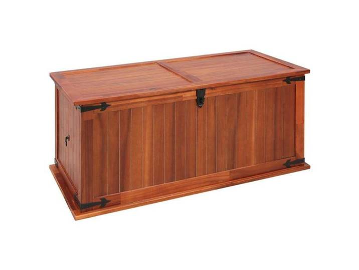 SALE 2026 Coffre Extérieur Charge de 150 KG Brun - Coffre de rangement 79x34x32cm Bois d'acacia solide 8.4 Kg 698446