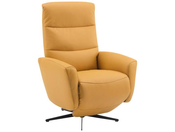 P & B Relaxsessel, Gelb, Metall, Echtleder, Rindleder, 76x112x80 cm, Relaxfunktion, Wohnzimmer, Sessel, Ledersessel