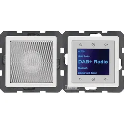 Berker 30806089 Radio Touch mit Lautsprecher, Einbauradio, DAB+, Bluetooth Q.x polarweiss samt