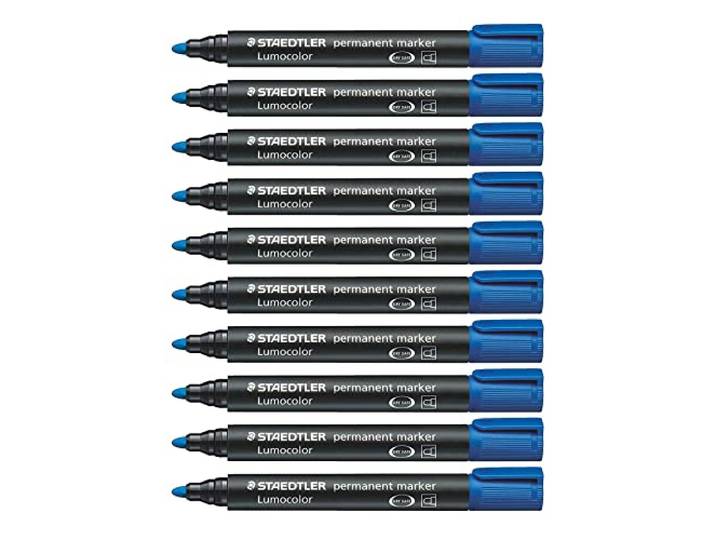 Staedtler 352-3 Lumocolor permanente marker, 2 mm, 10 stuks, blauw