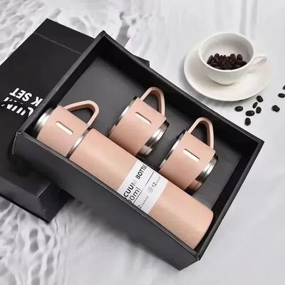 KitchenCuration Premium 500ml Stainless Steel Thermal Mug Vacuum Insulated Portable Bottle With Gift Box pink